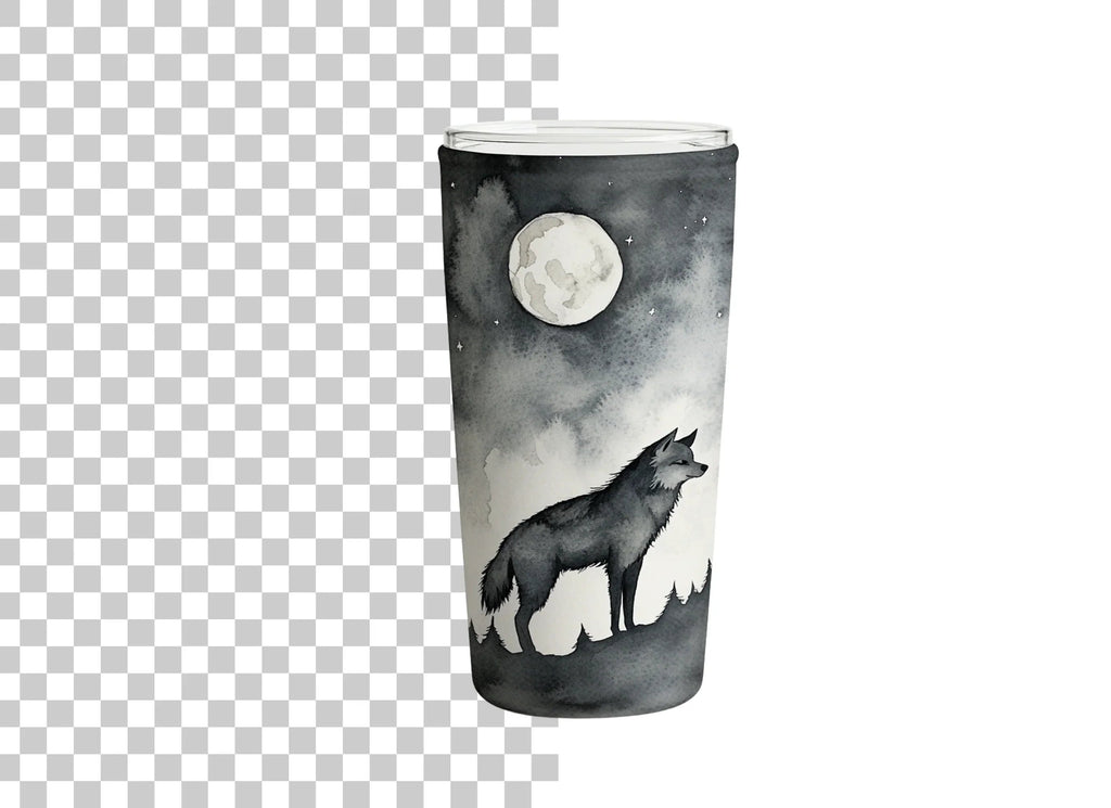 Moonlit Wolf Forest Tumbler Clipart Bundle