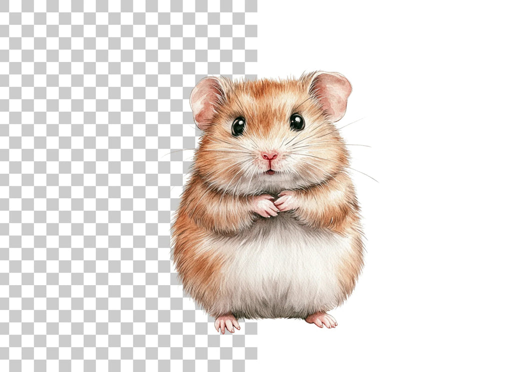 Cute Fluffy Hamster Clipart Bundle