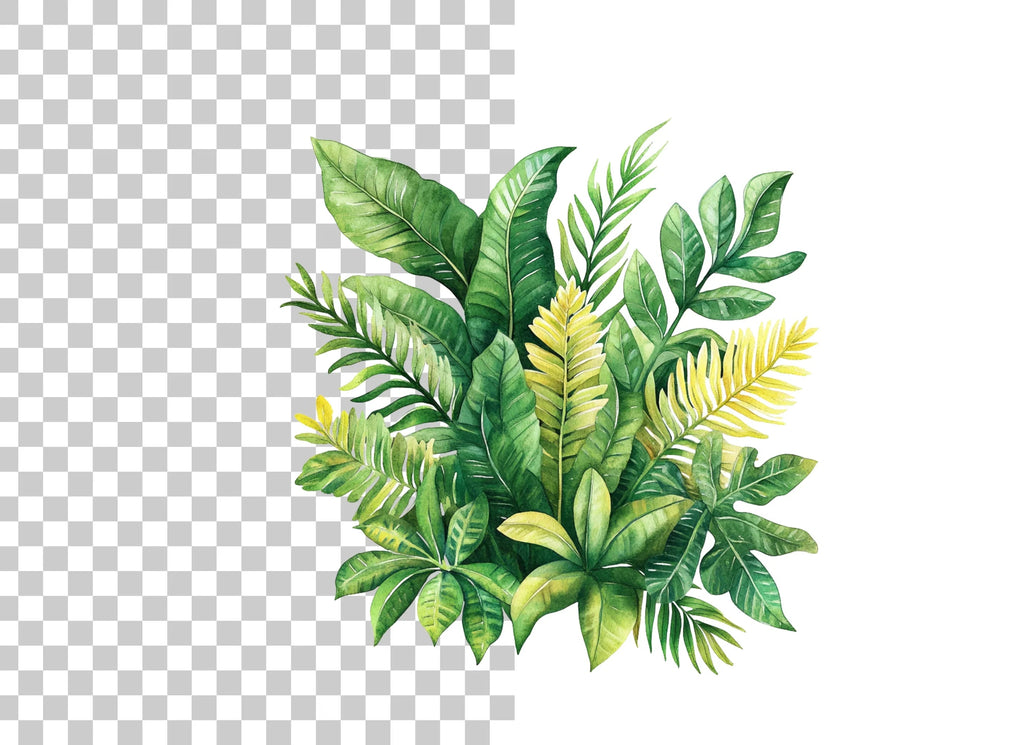 Tropical Leaves Clipart Bundle