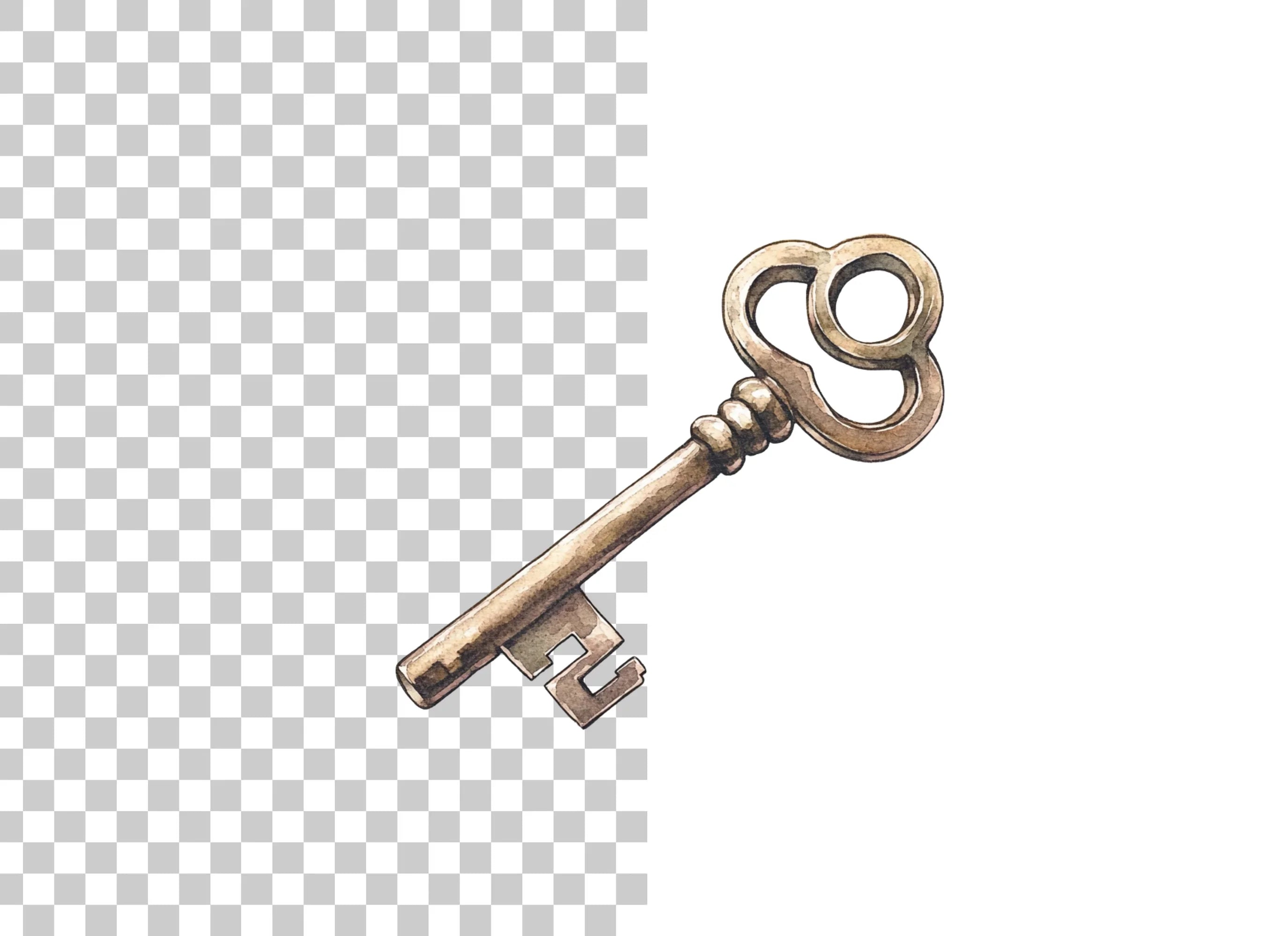 Vintage Skeleton Key Clipart Bundle