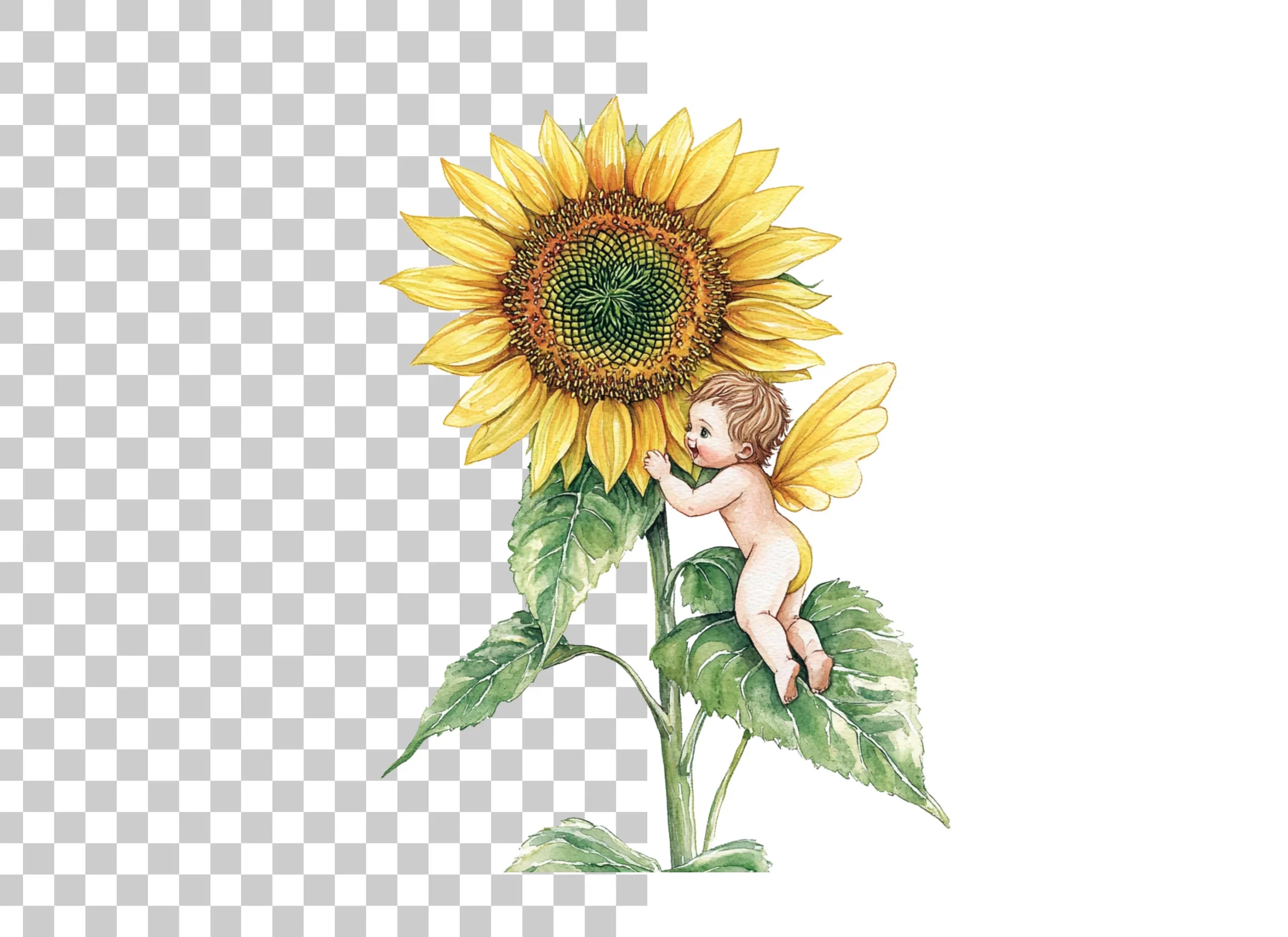 Sunflower Fairies Clipart Bundle