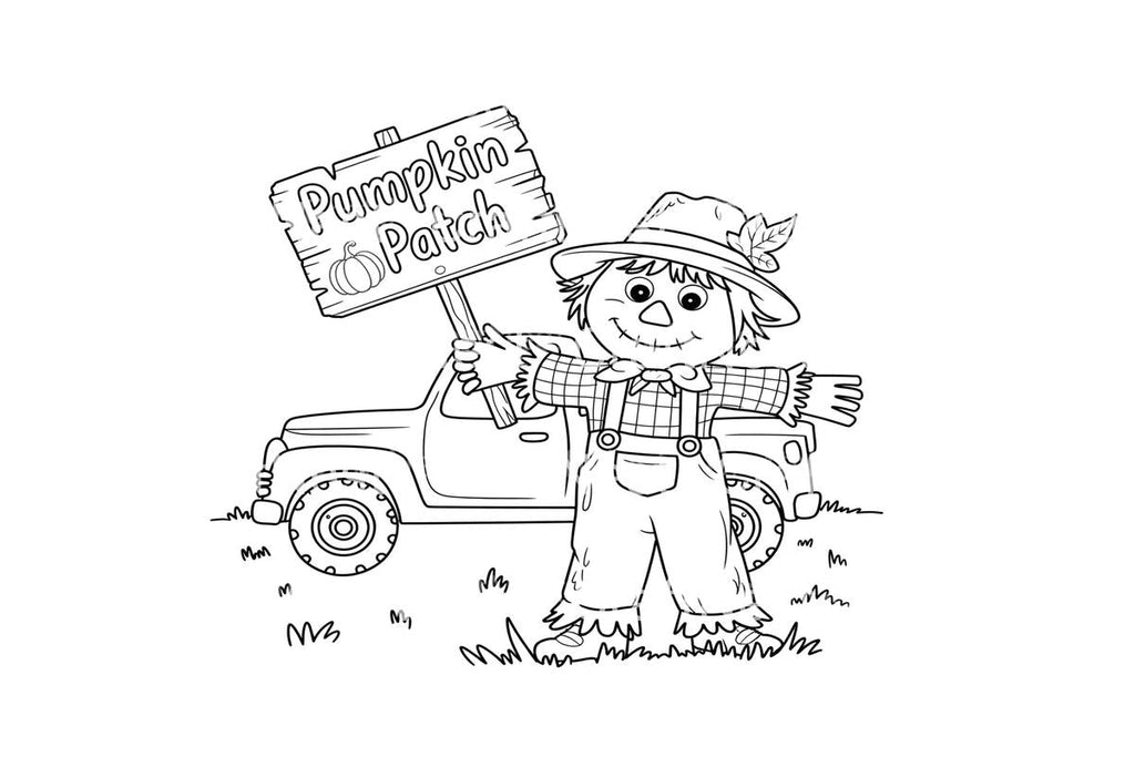 Autumn Pumpkin Patch Truck Coloring Books