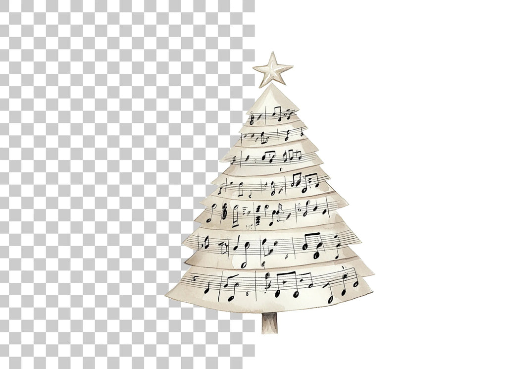 Christmas Tree Sheet Music Clipart Bundle