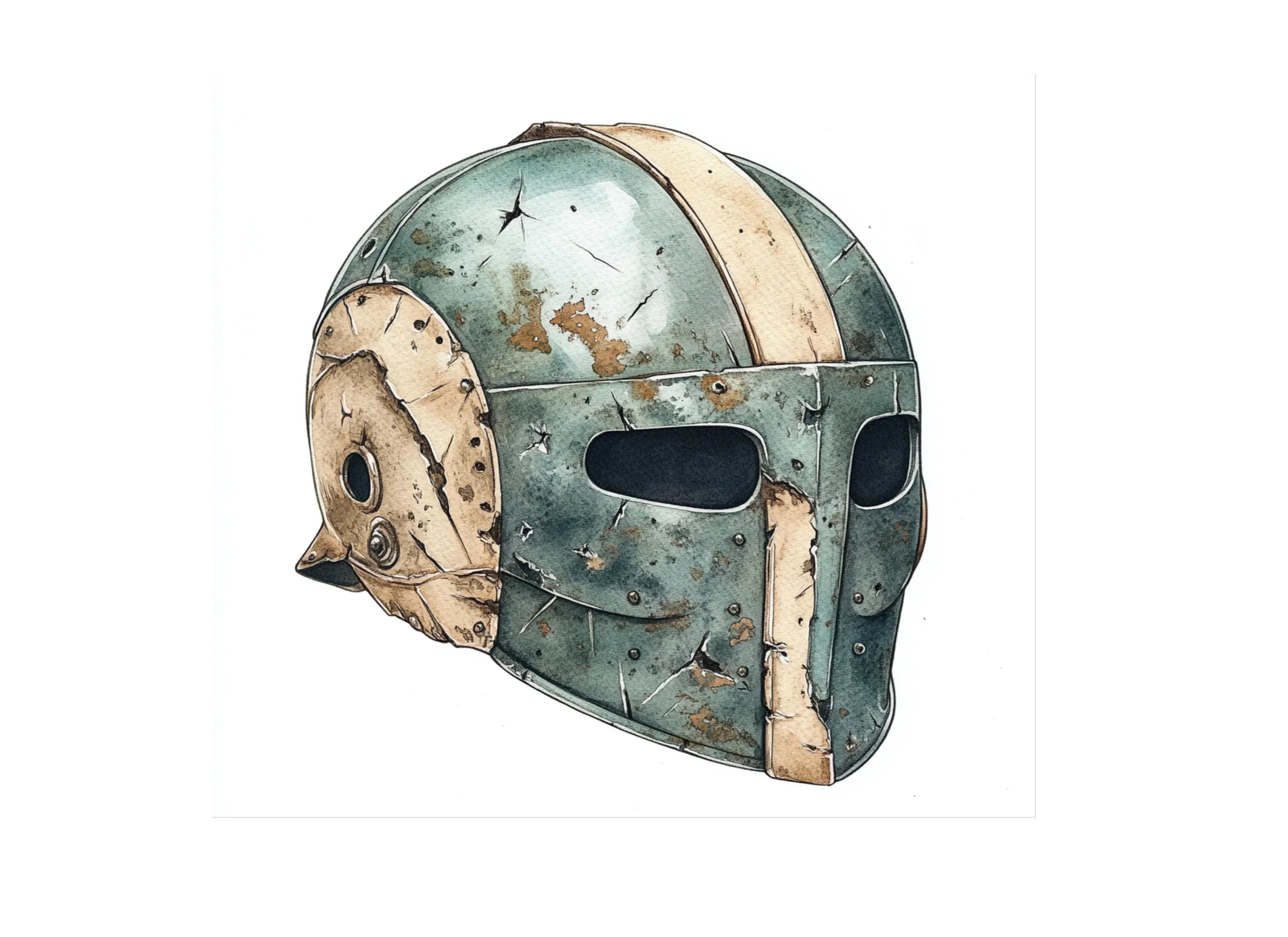 Vintage Medieval Helmet Clipart Bundle