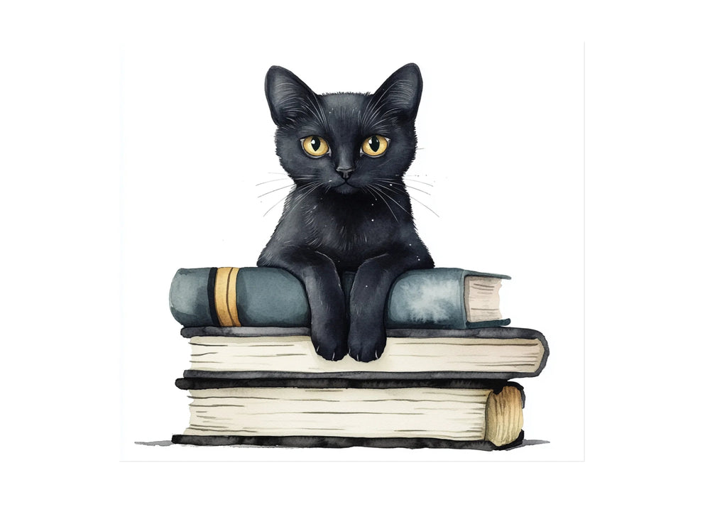 Black Cat Witchy Book Clipart Bundle