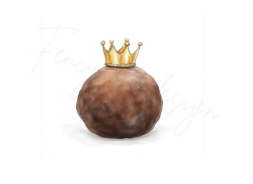 Chocolate Truffle with Golden Crown Clipart Bundle