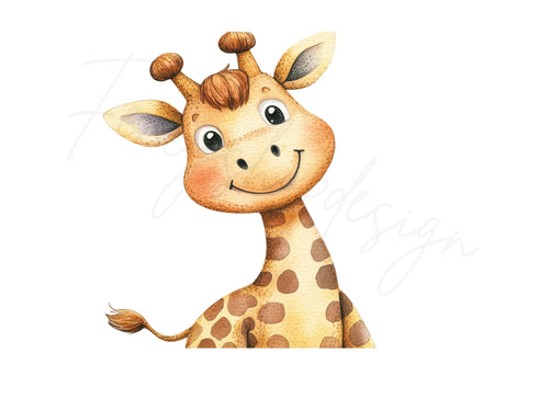 Adorable Baby Giraffe Clipart Bundle