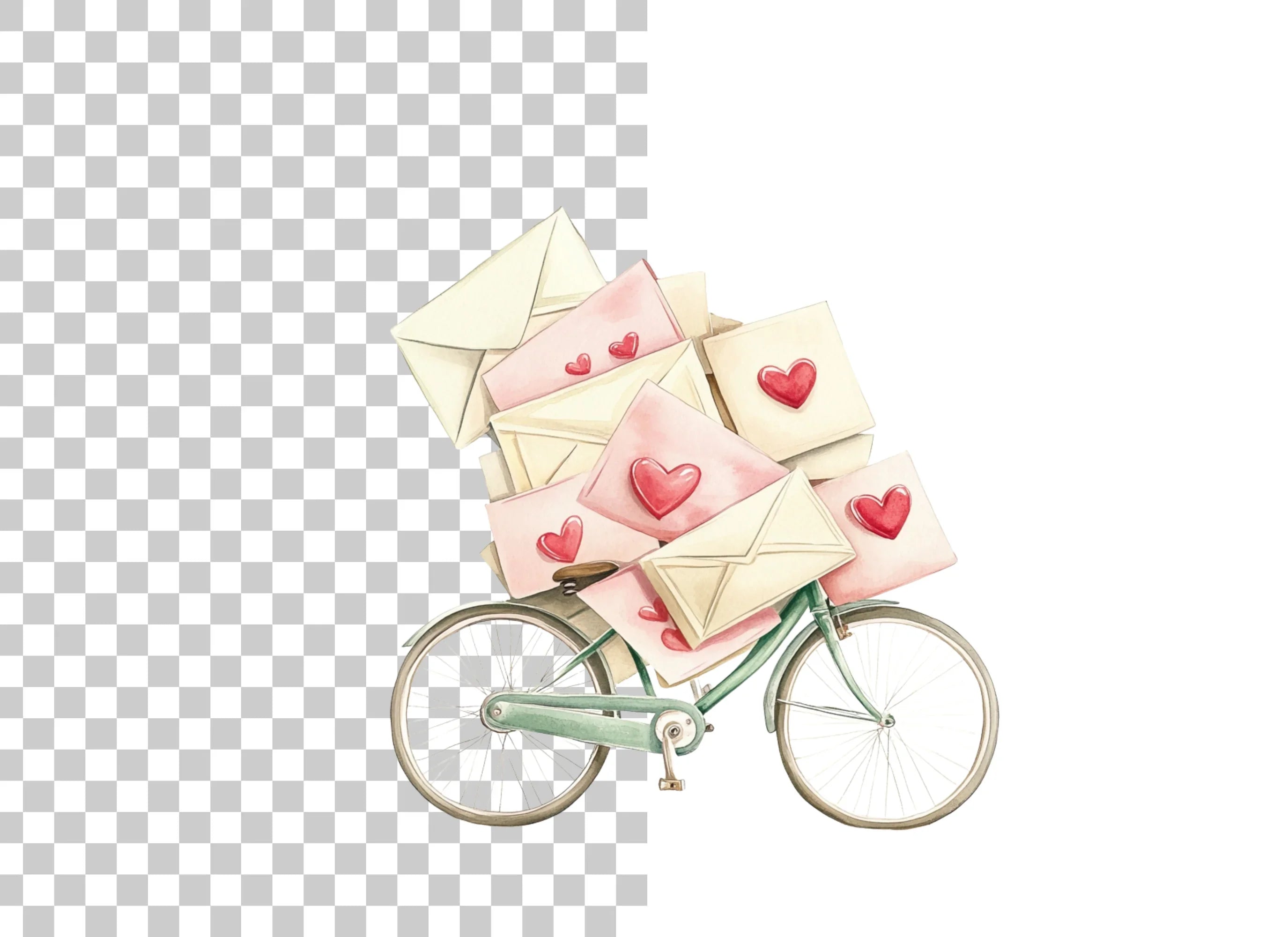 Love Letter Bicycle Clipart Bundle