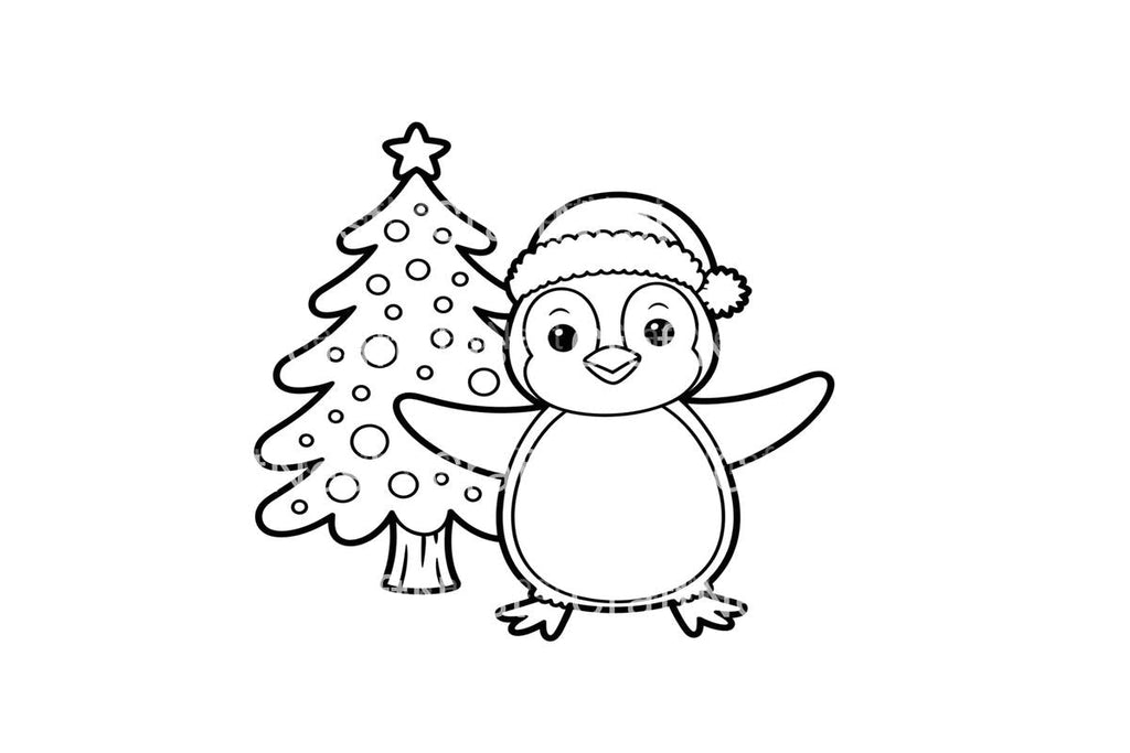 Cute Christmas Penguin Coloring Books