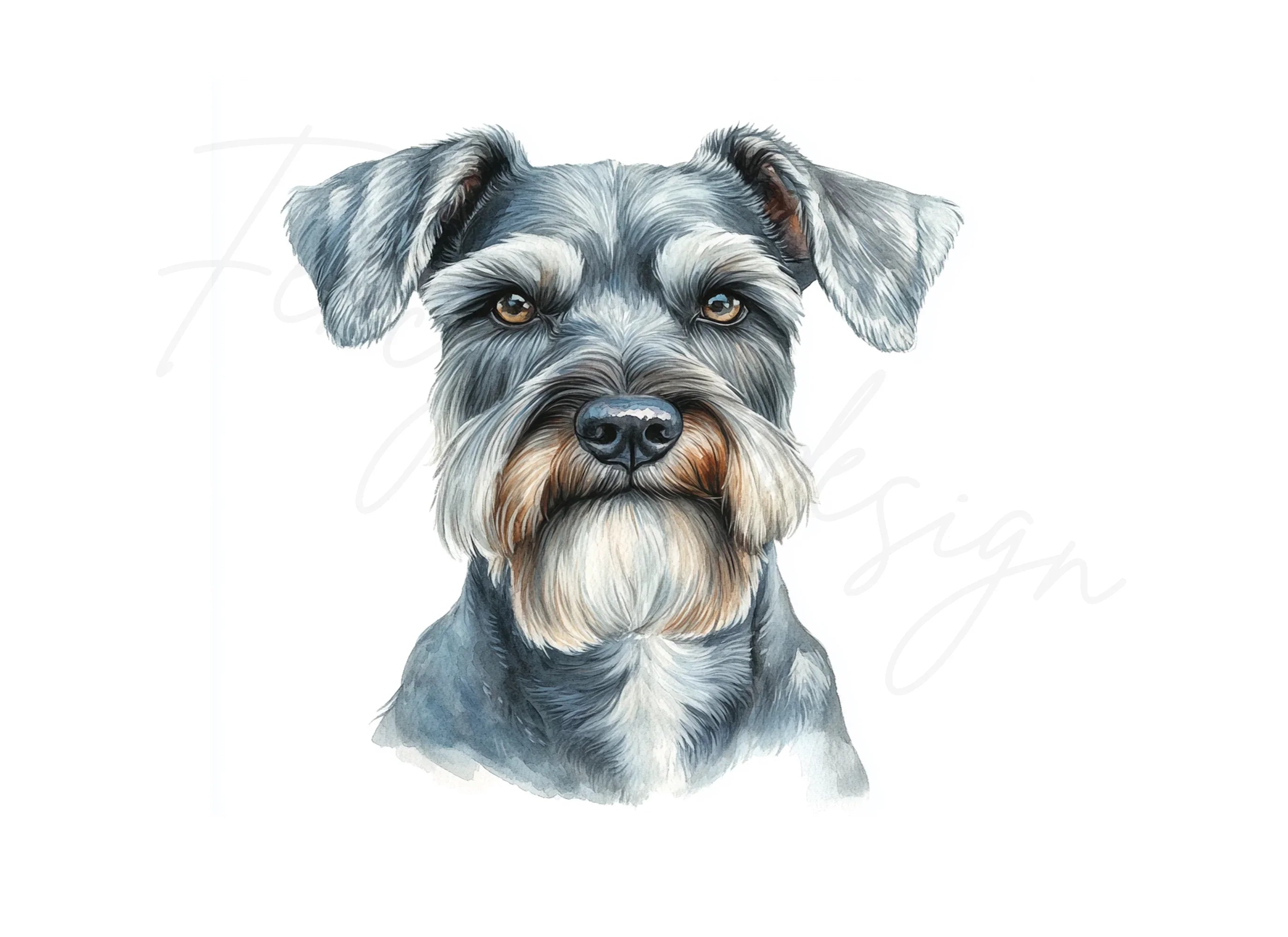 Miniature Schnauzer Face Clipart Bundle