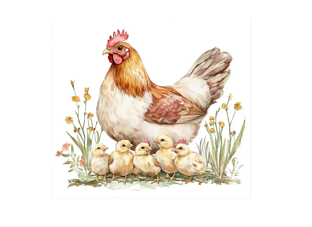 Cute Farm Animal Hen Chicks Clipart Bundle