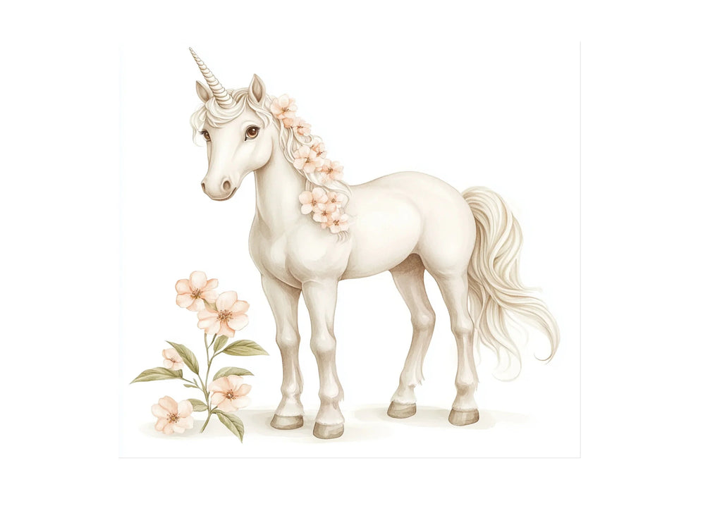 Elegant Floral Unicorn Clipart Bundle