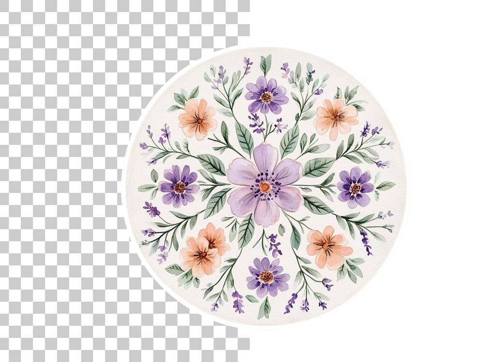 Floral Mandala Clipart Bundle