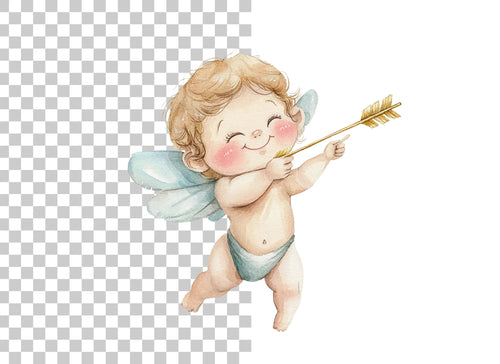 Adorable Cupid with Bow and Arrow Clipart Bundle