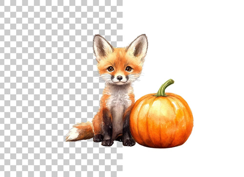Adorable Fox and Pumpkin Duo Clipart Bundle