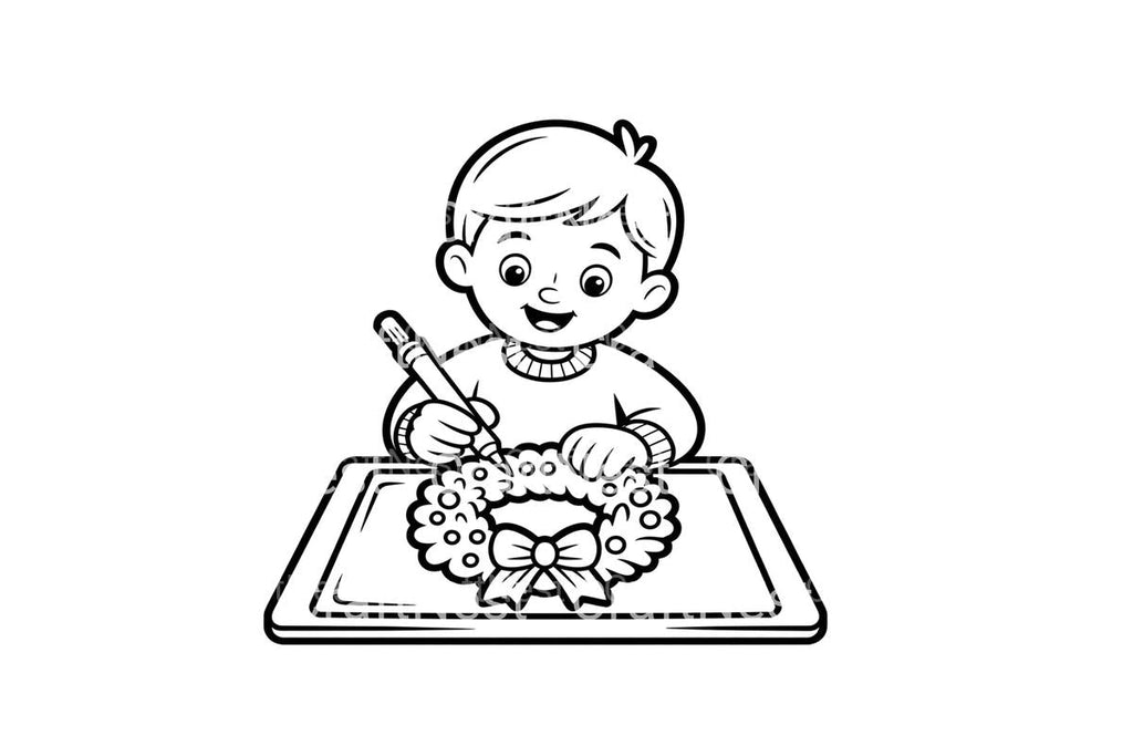 Christmas WreathFun Coloring Books