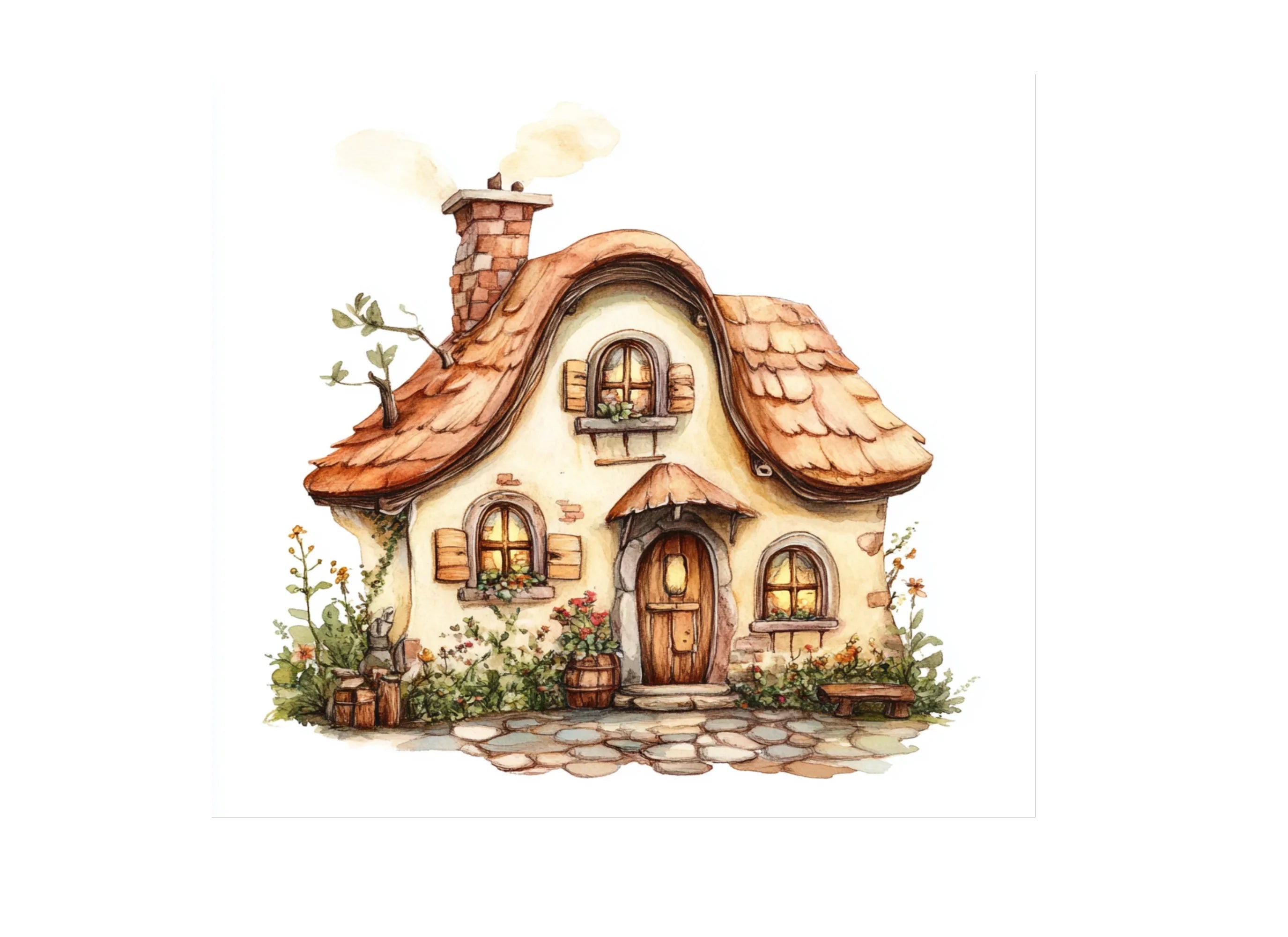 Fantasy Cottages Clipart Bundle