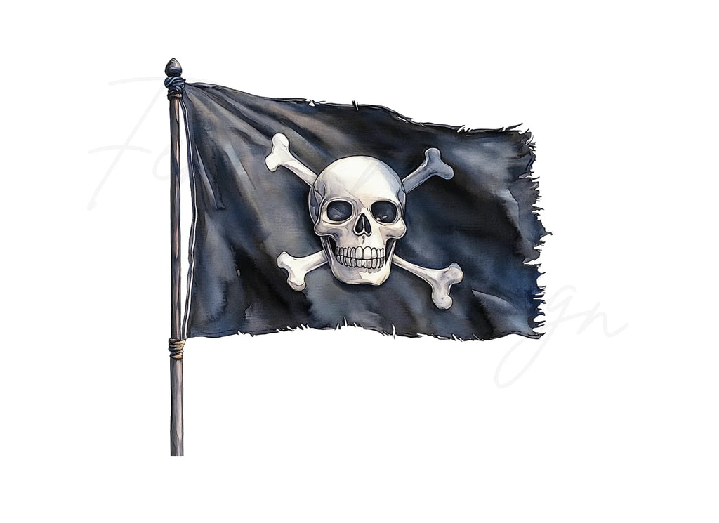 Distressed Pirate Flag Clipart Bundle