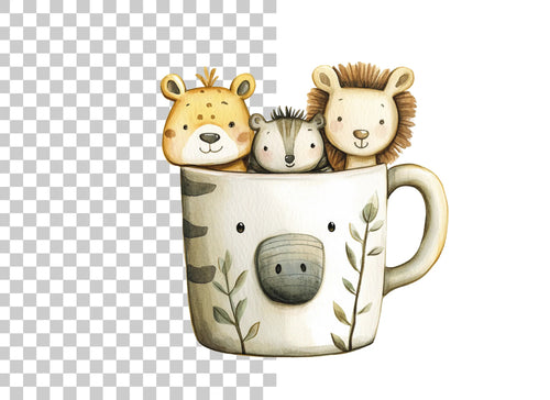 Adorable Safari Friends Clipart Bundle