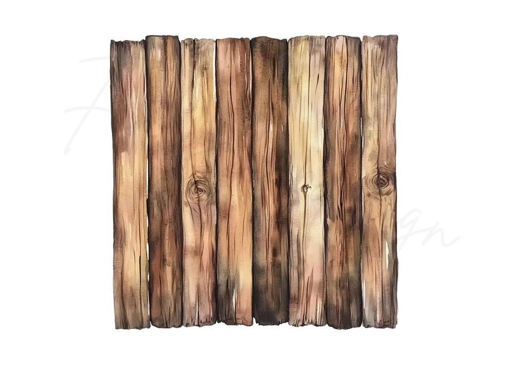 Wooden Fence Backgrounds Clipart Bundle