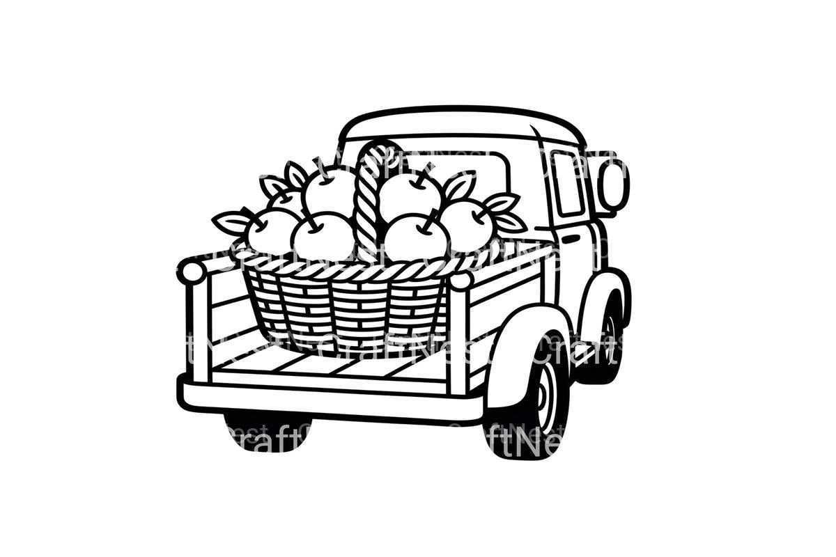 Vintage Truck Autumn Harvest Coloring Books