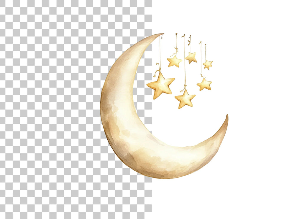 Dreamy Moon and Stars Clipart Bundle