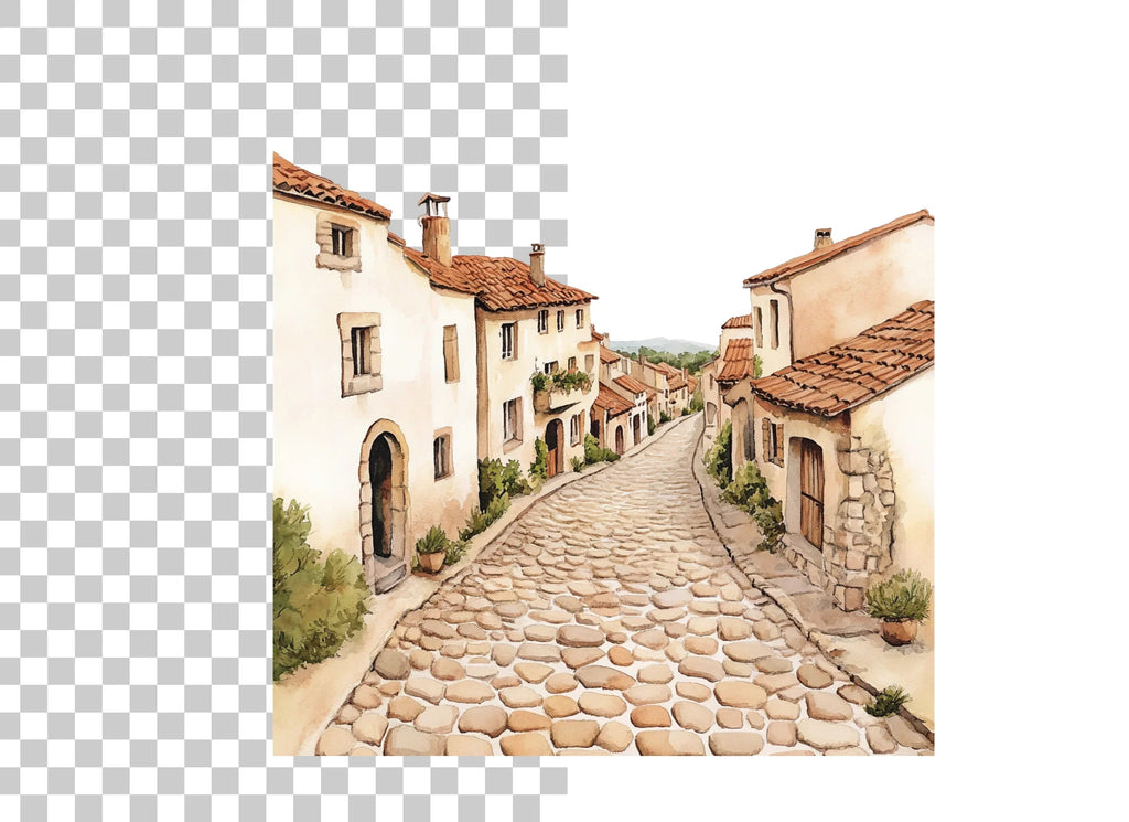 European Village Street Clipart Bundle
