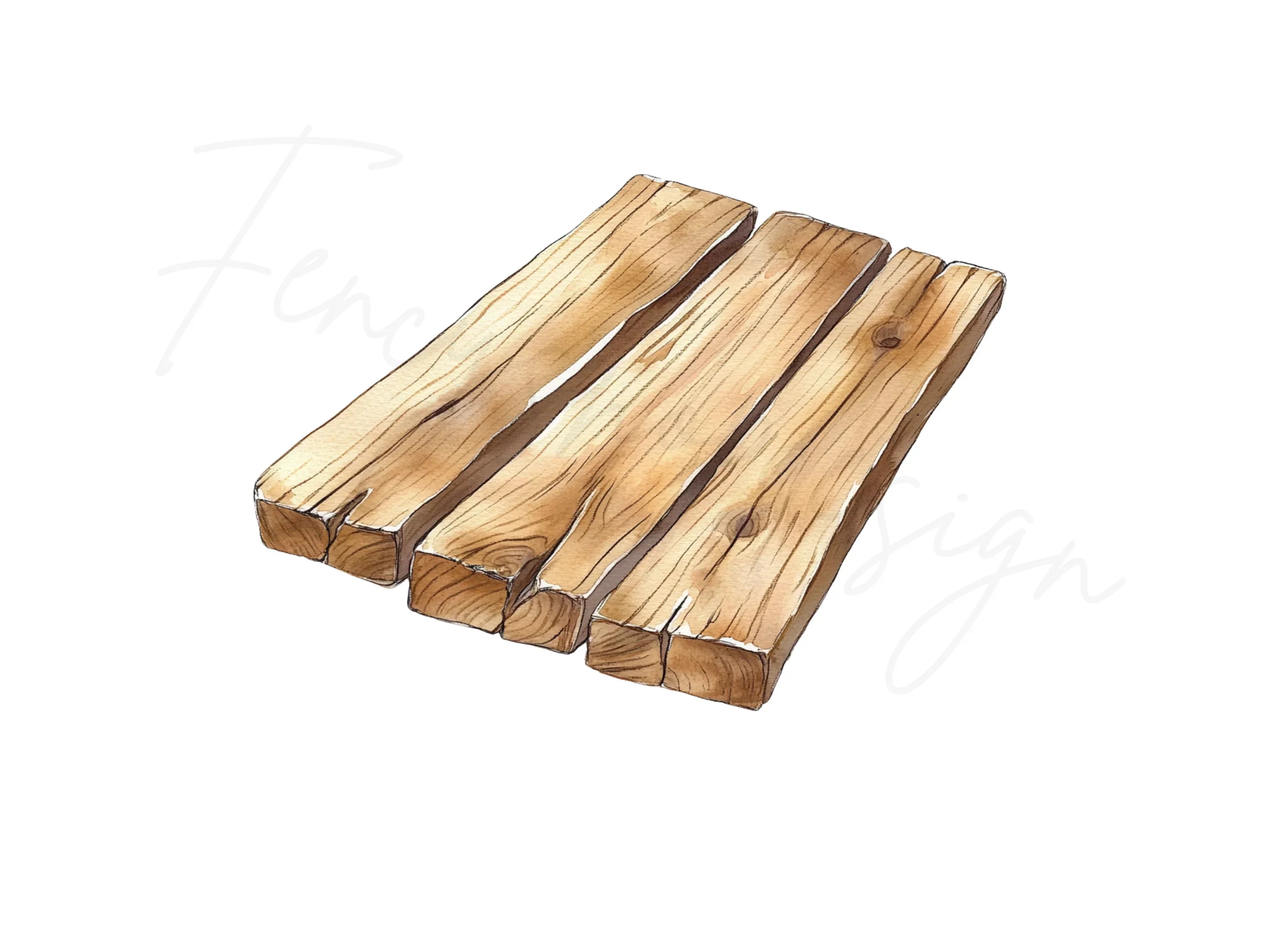 Rustic Wood Plank Clipart Bundle