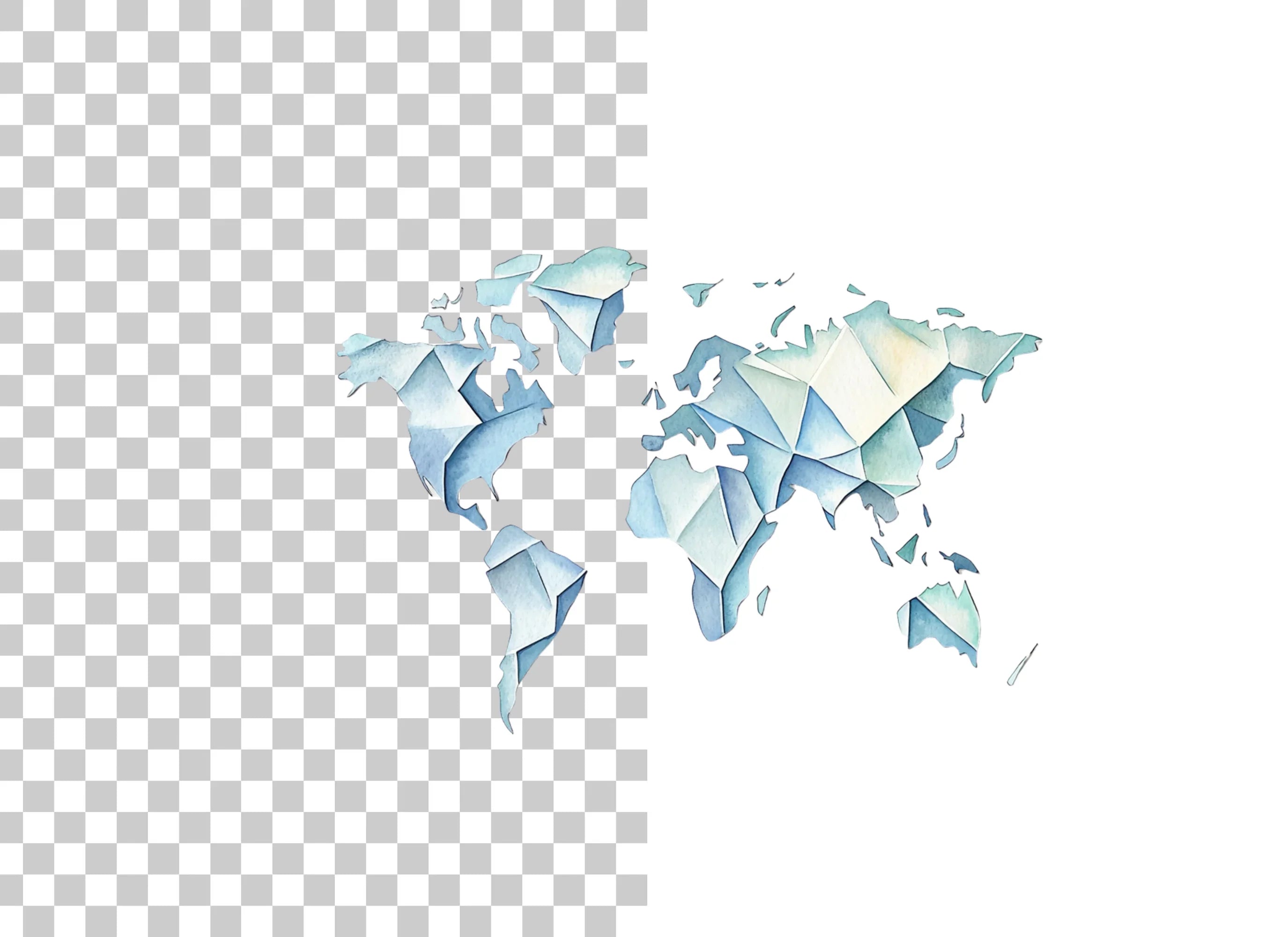 Geometric World Map Clipart Bundle