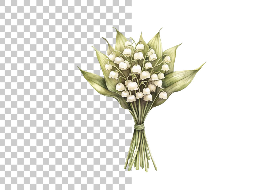 Lily of the Valley Bouquets Clipart Bundle
