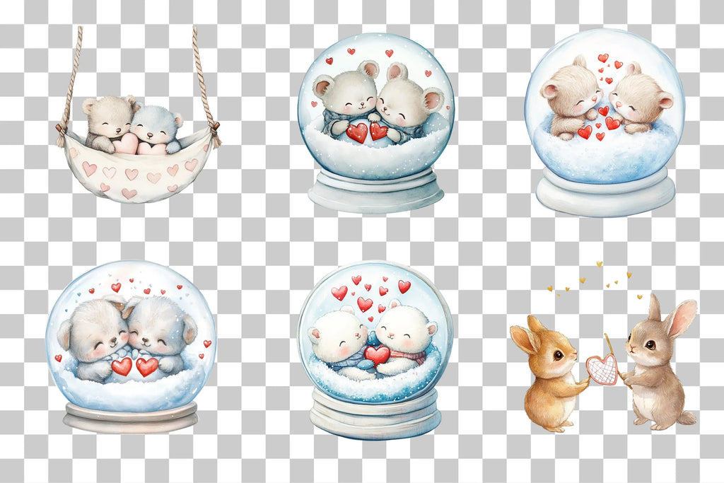 Cute Mice Valentine's Day Clipart Bundle
