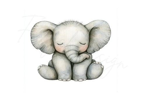 Adorable Baby Elephant Clipart Bundle