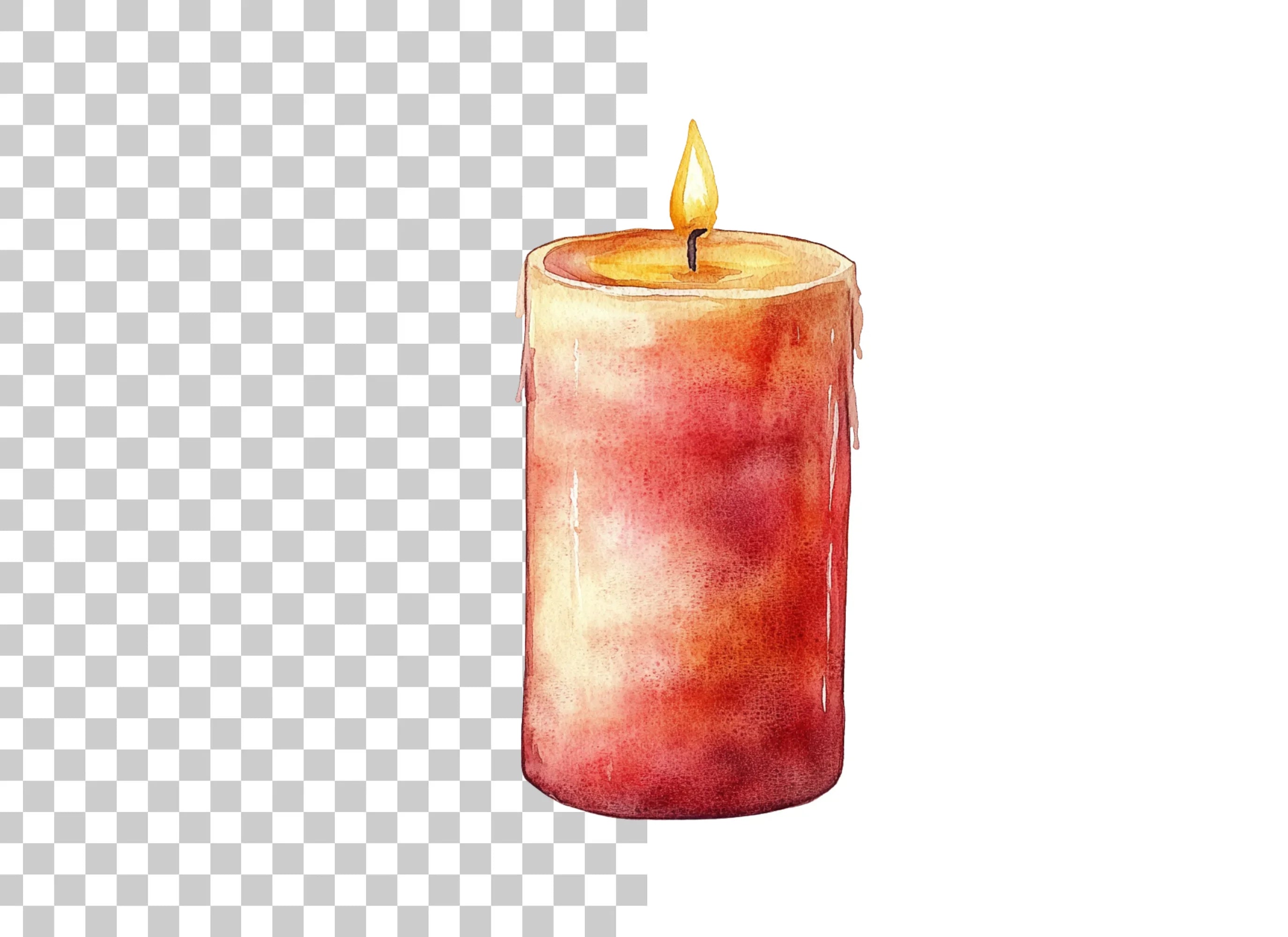 Red Candle Clipart Bundle
