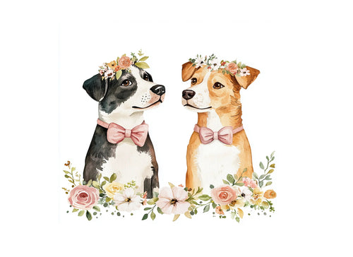 Adorable Dog Couples Clipart Bundle