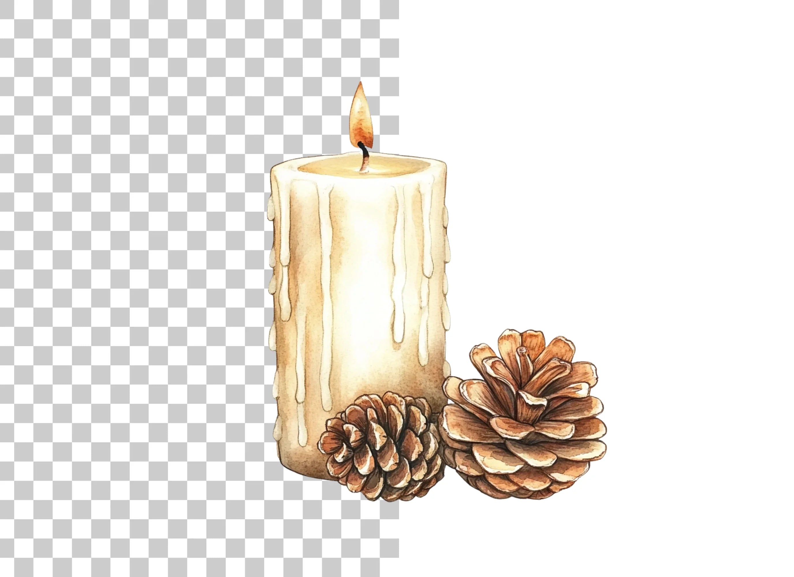 Christmas Candle Clipart Bundle