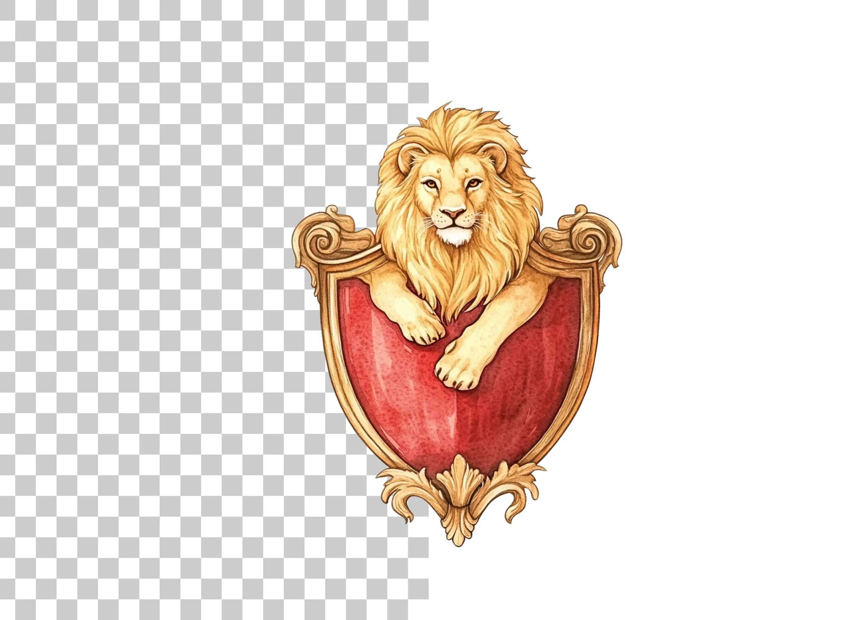 Lion Crest Shield Clipart Bundle