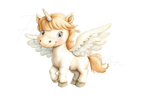 Adorable Unicorn Pegacorn Clipart Bundle