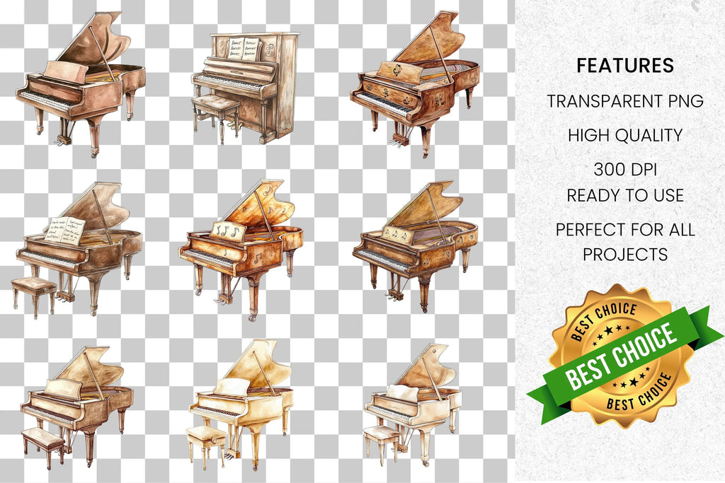 Piano Clipart Bundle
