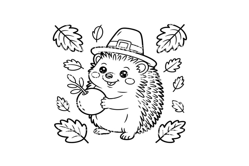 Cute Hedgehog Thanksgiving Coloring Books