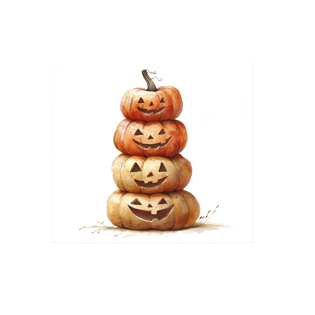Stacked Halloween Jack Lantern Clipart Bundle