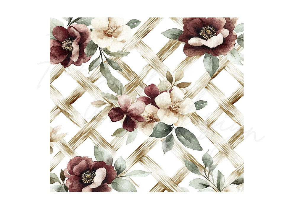 Floral Trellis Pattern Clipart Bundle