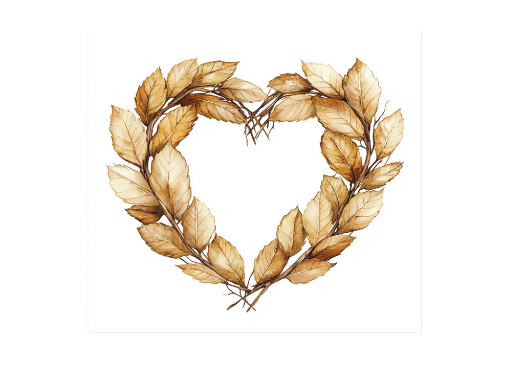 Heart Shaped Leaf Wreaths Clipart Bundle