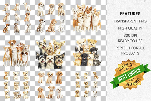Adorable Puppy Clipart Bundle