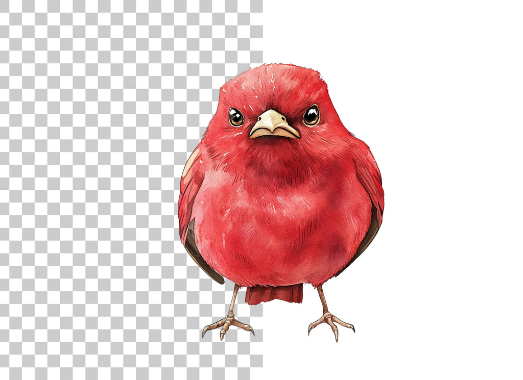 Cute Red Cardinal Bird Clipart Bundle