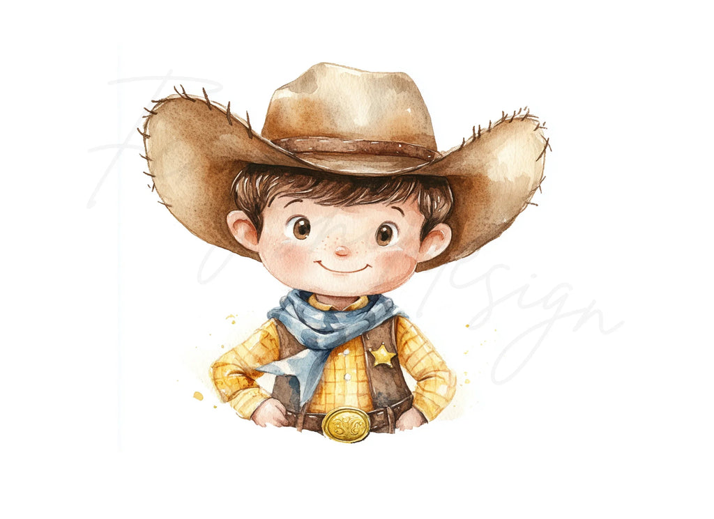 Cute Cowboy Clipart Bundle
