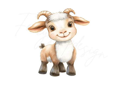 Adorable Baby Goat Clipart Bundle