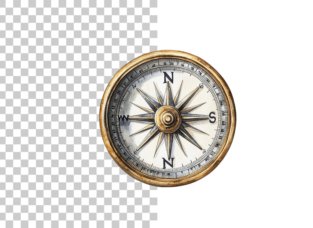 Vintage Compass Clipart Bundle