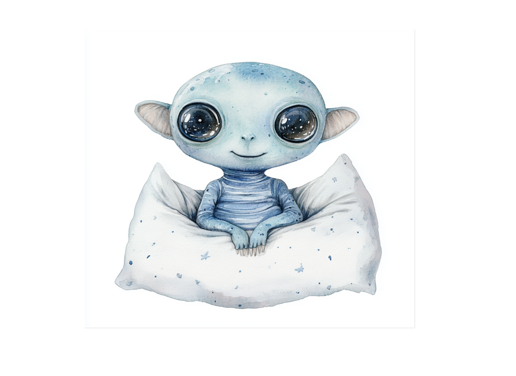Sweet Alien Babies Sleeping Clipart Bundle