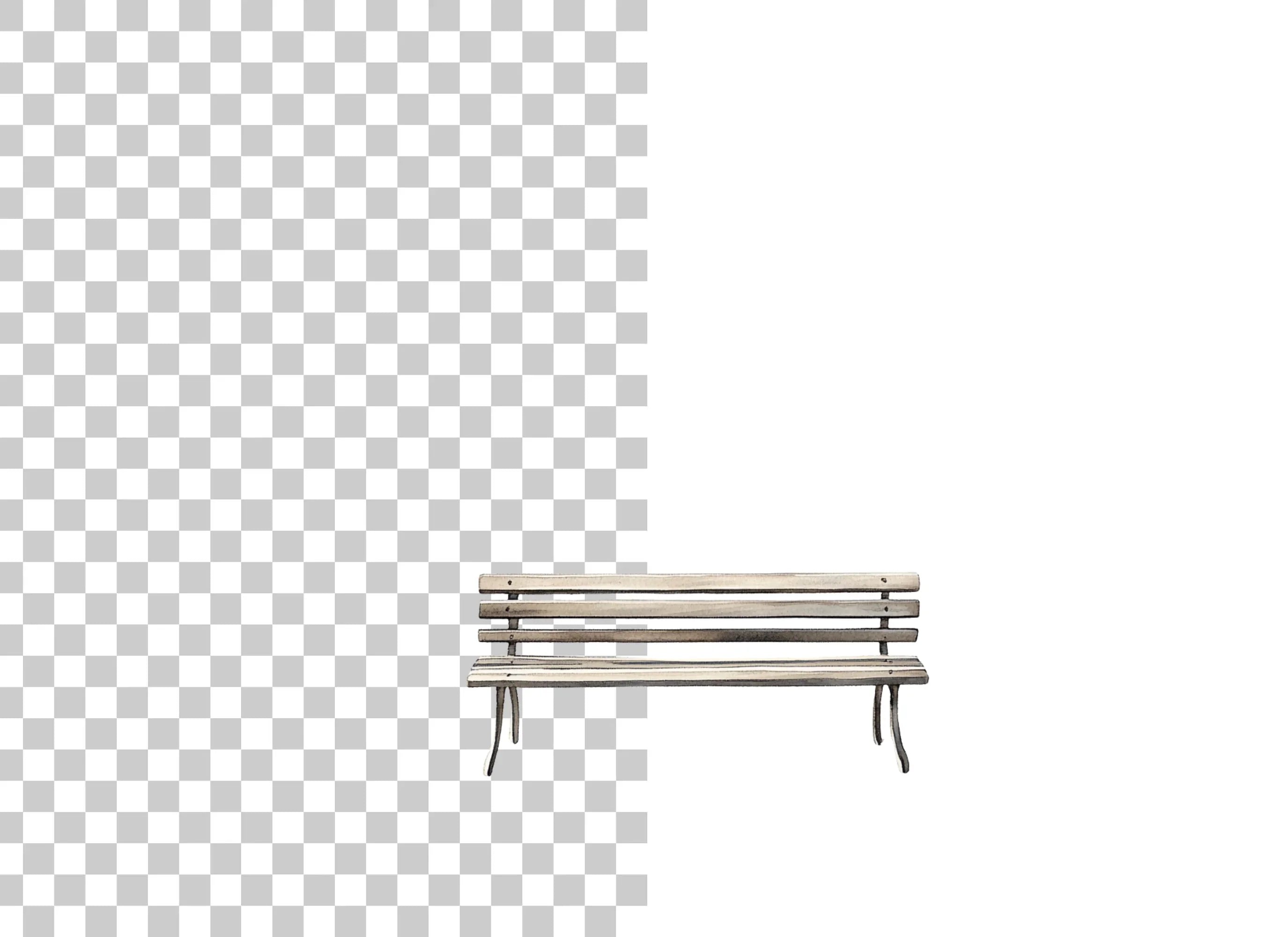 Rustic Wooden Park Bench Clipart Bundle