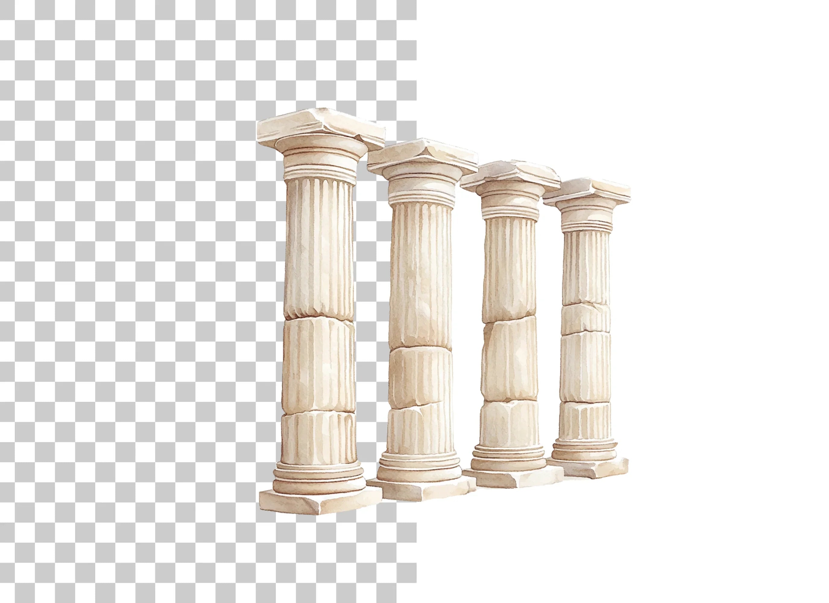 Classic Greek Pillars Clipart Bundle